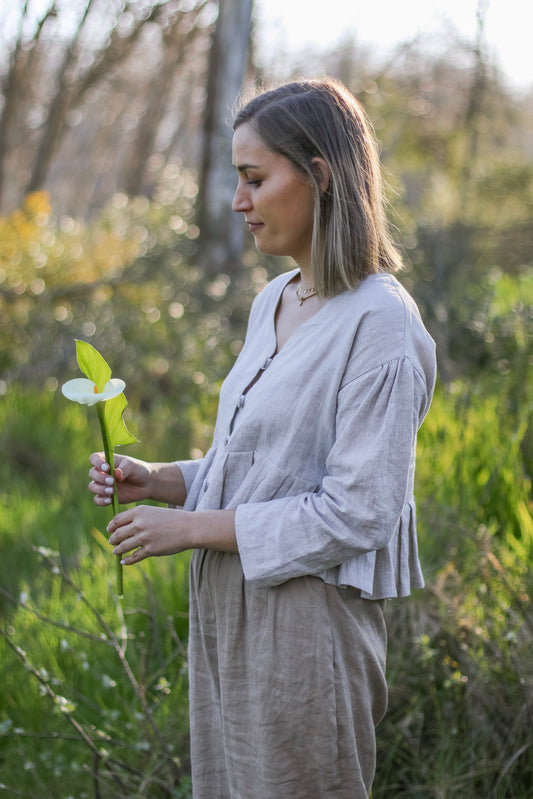 Adore Pleated Linen Blouse
