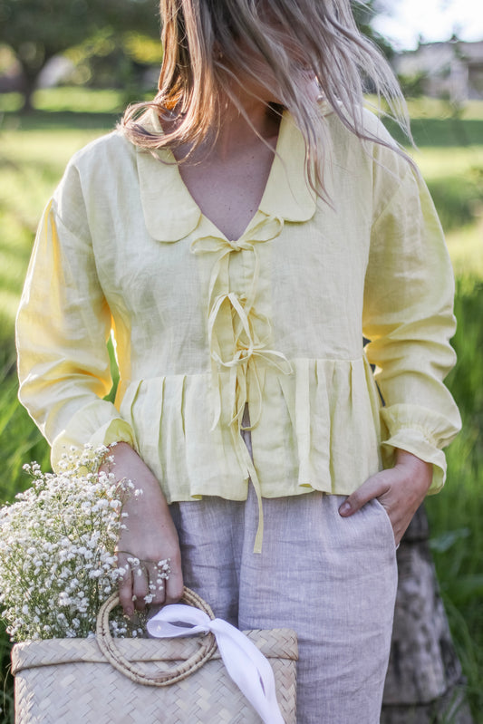 Adore Linen Bow Blouse