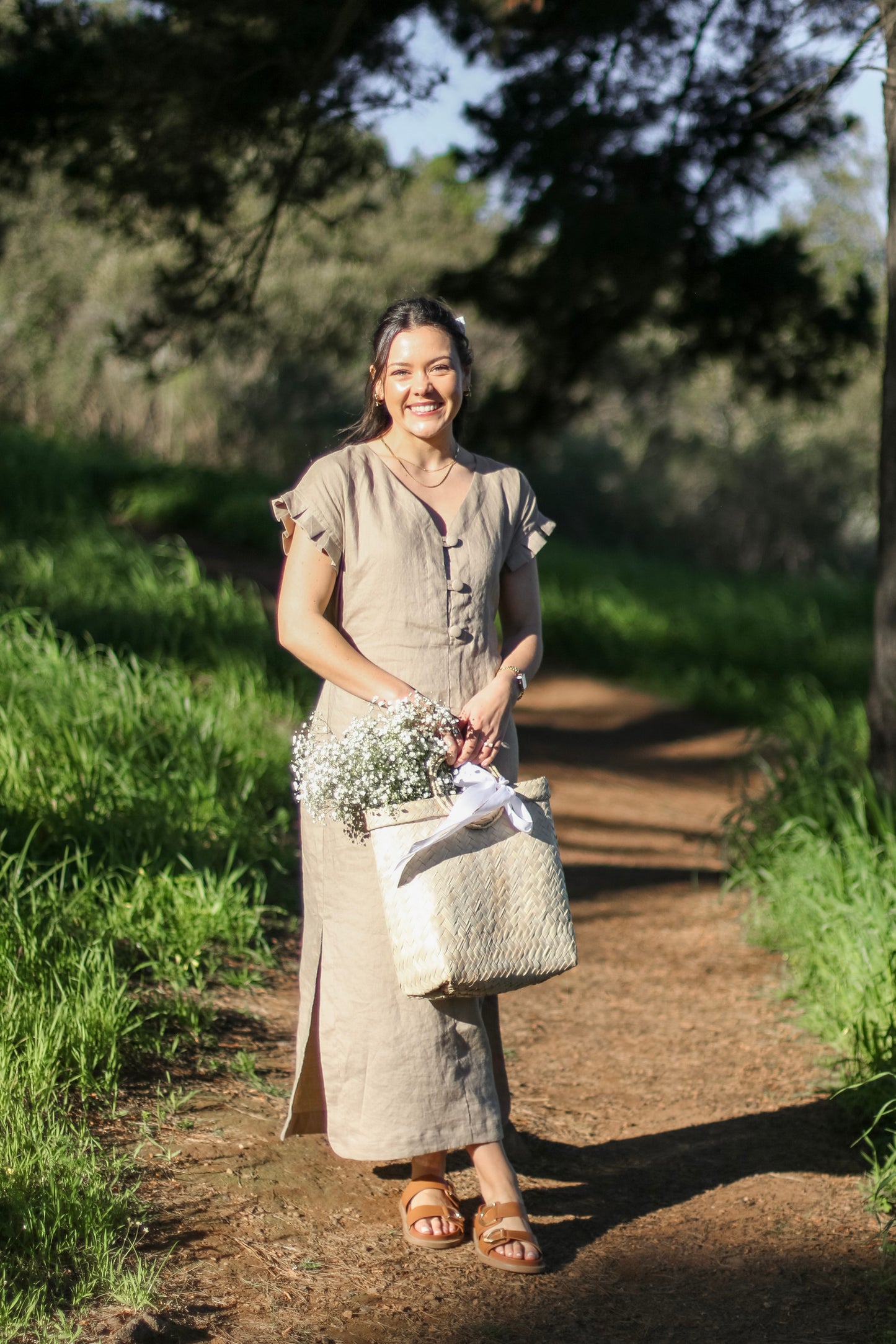 Adore Linen Button Dress
