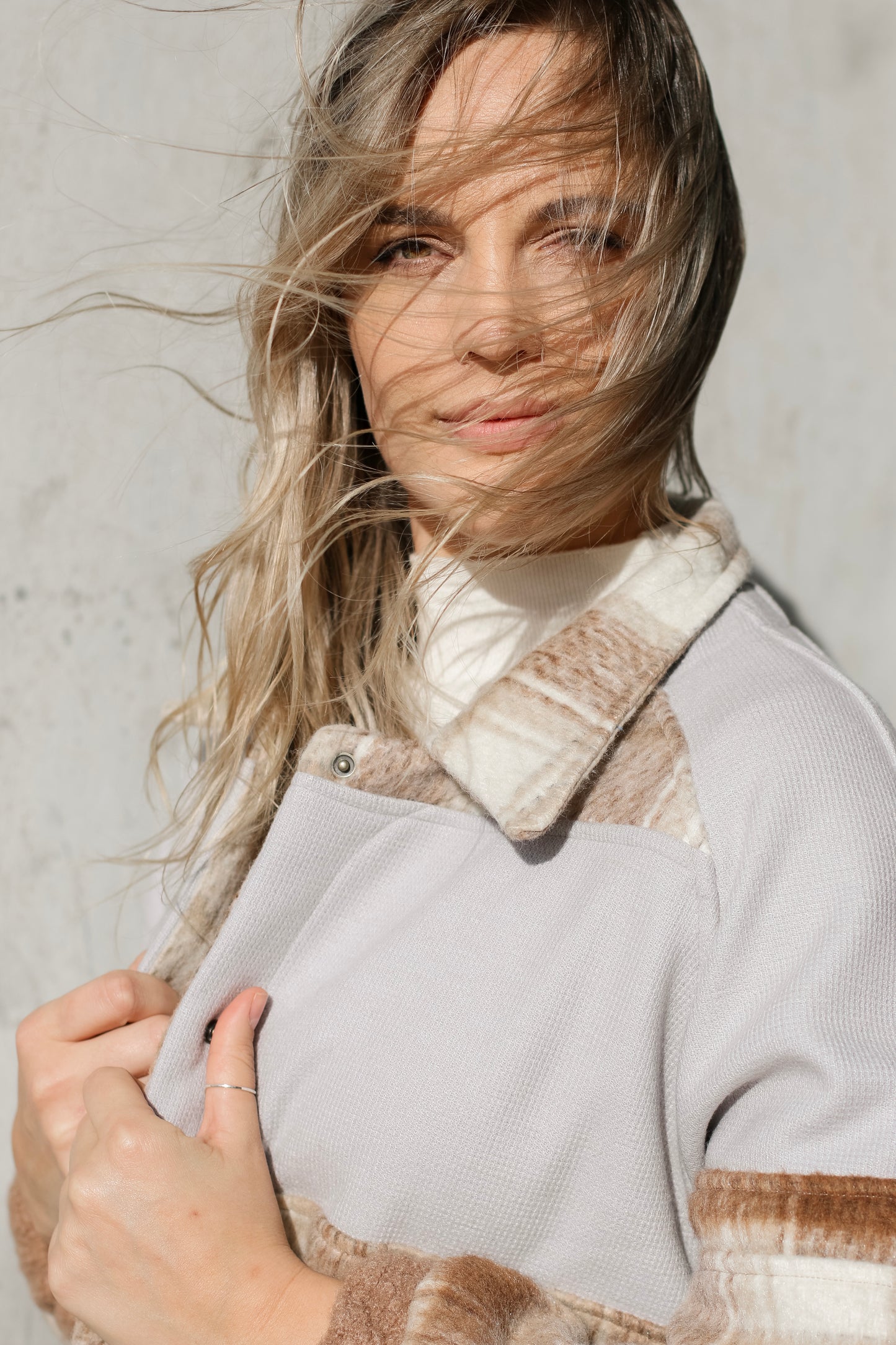 Adore Raglan Sleeve Long Jacket -Patchwork Jacket (L/XL) - ONE OF A KIND