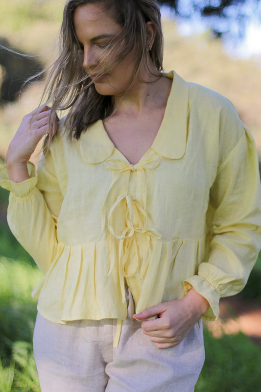 Adore Linen Bow Blouse