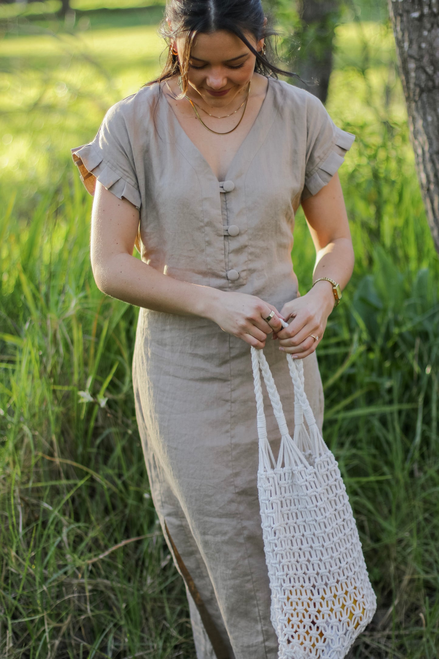 Adore Linen Button Dress