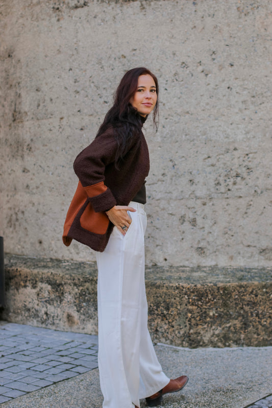 Adore Blazer - Dark Bown Teddy & Caramel (SMALL) - ONE OF A KIND