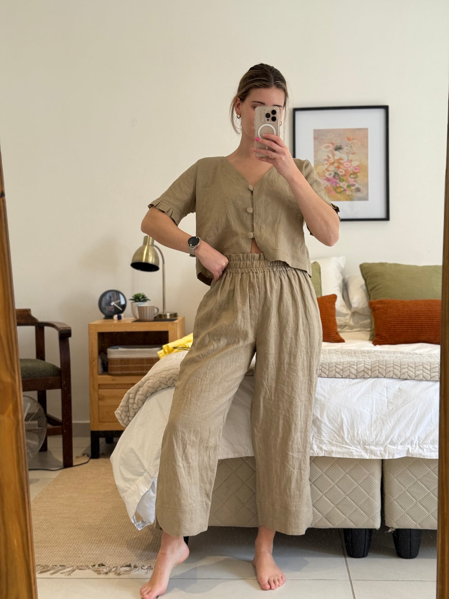 Adore Linen Crop Blouse