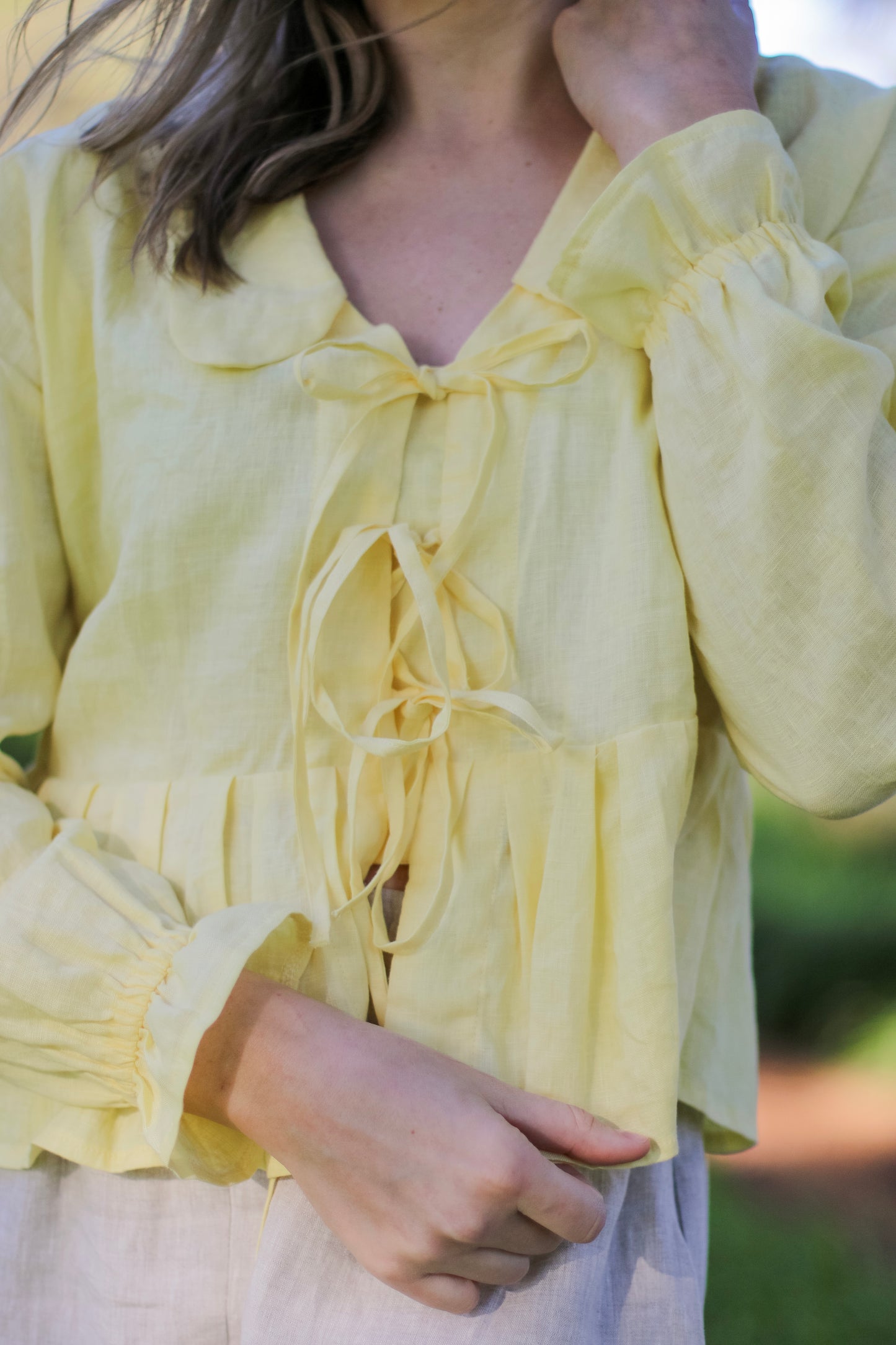 Adore Linen Bow Blouse