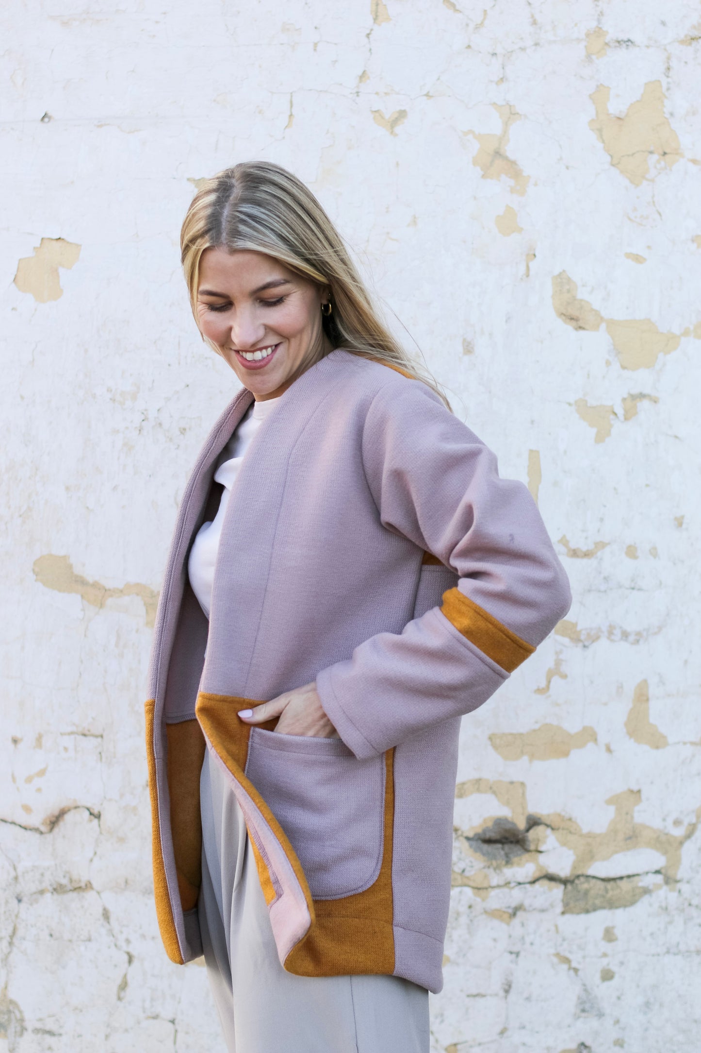 Adore Blazer - Mango Orange & Blush (SMALL) - ONE OF A KIND