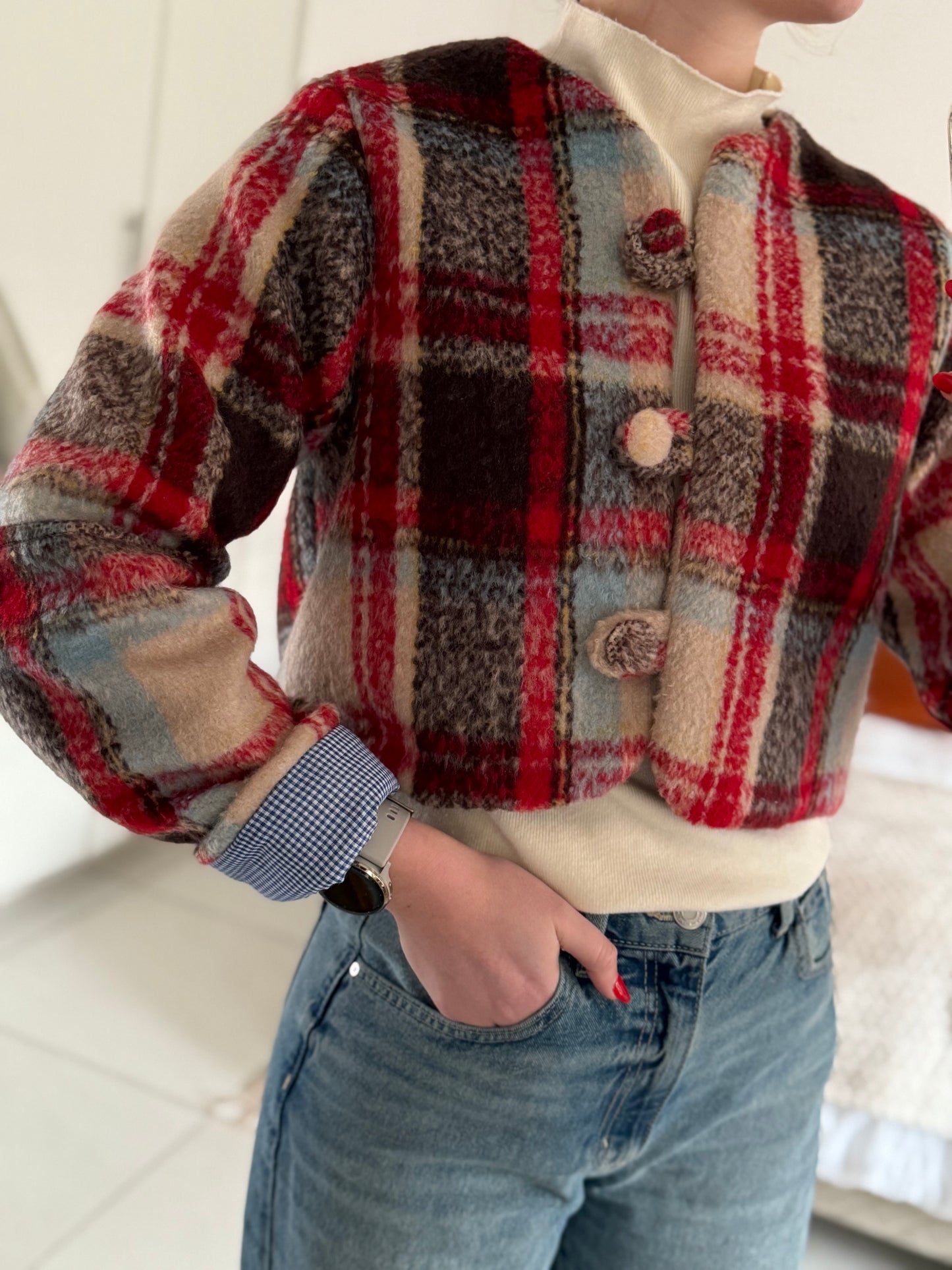 Urban Check - Crop Lined Jacket