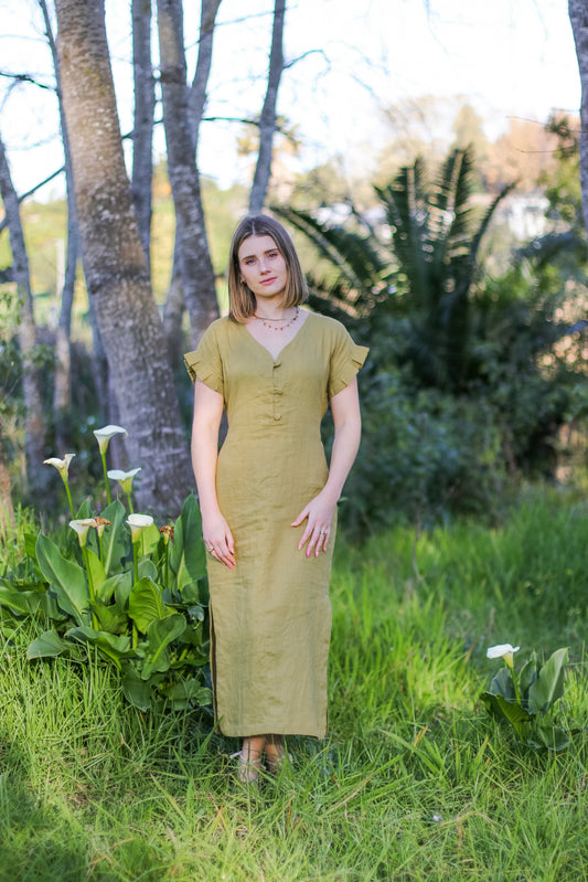 Adore Linen Button Dress