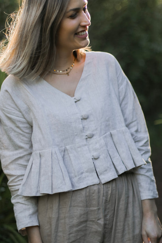 Adore Pleated Linen Blouse