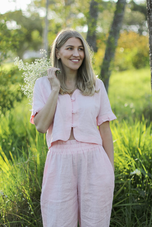 Adore Linen Crop Blouse