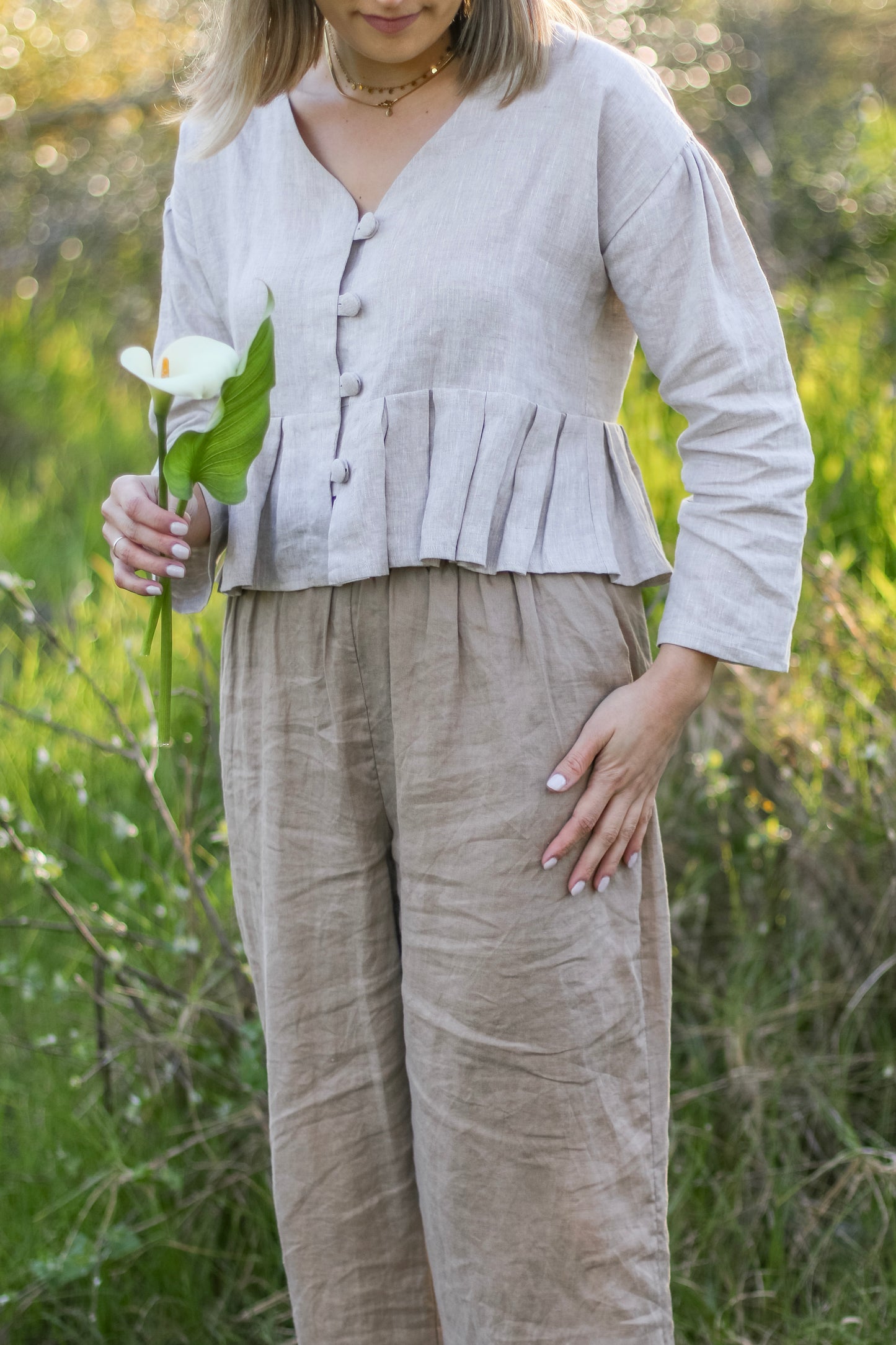 Adore Pleated Linen Blouse
