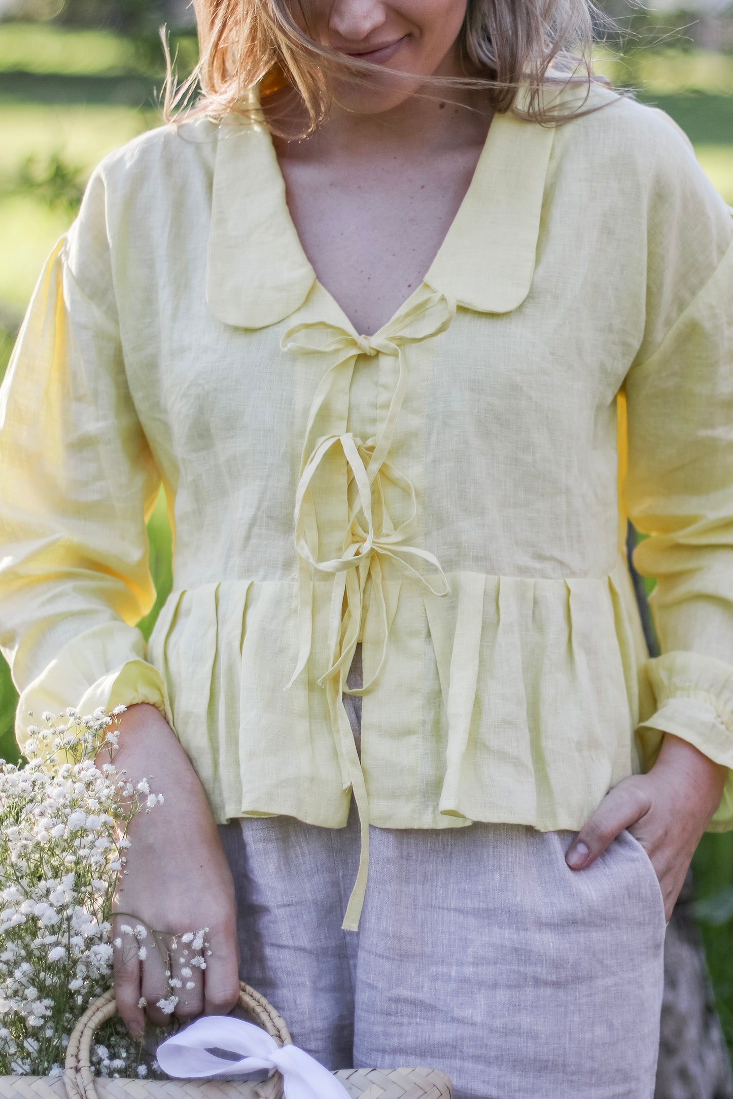 Adore Linen Bow Blouse
