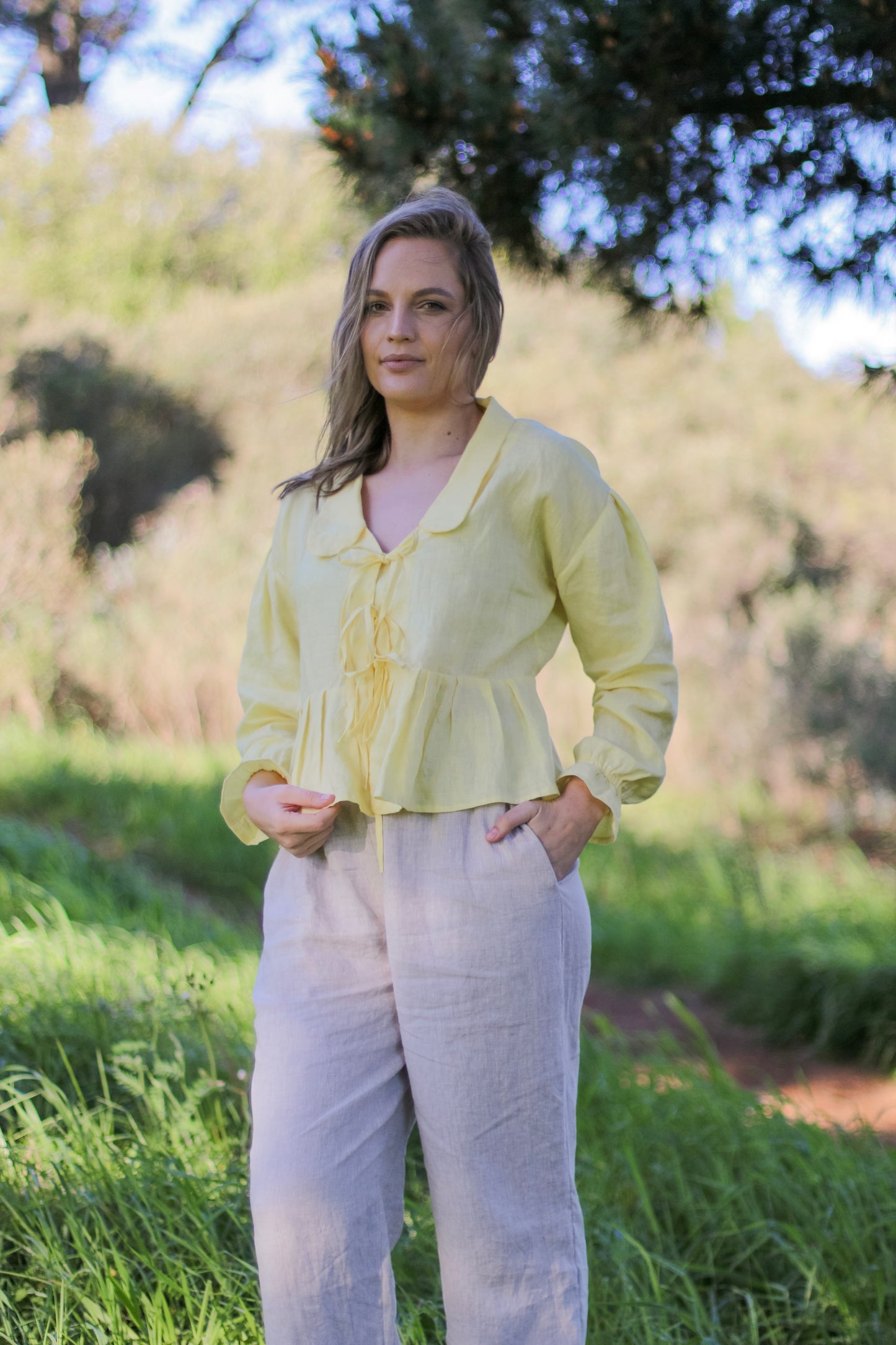 Adore Linen Bow Blouse