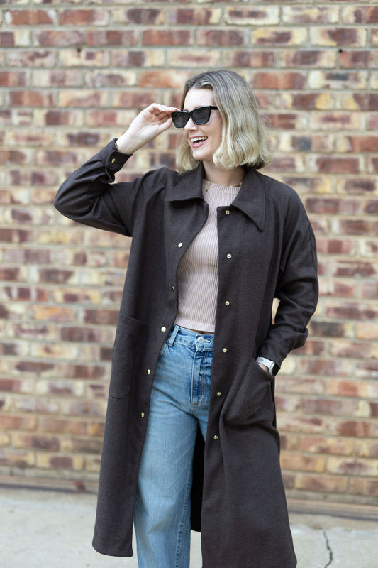 Chocolate Brown Raglan Coat
