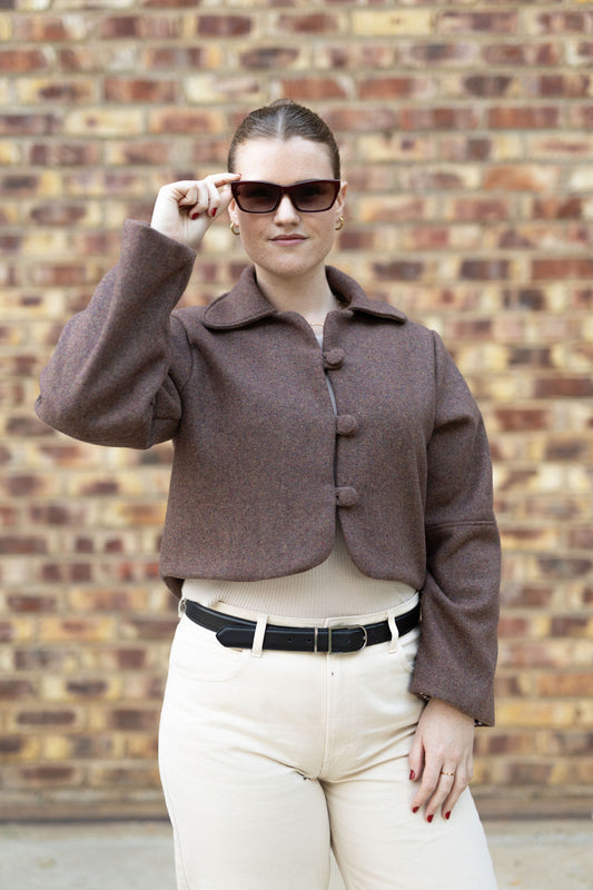 Rust Brown Crop Jacket (Lined)