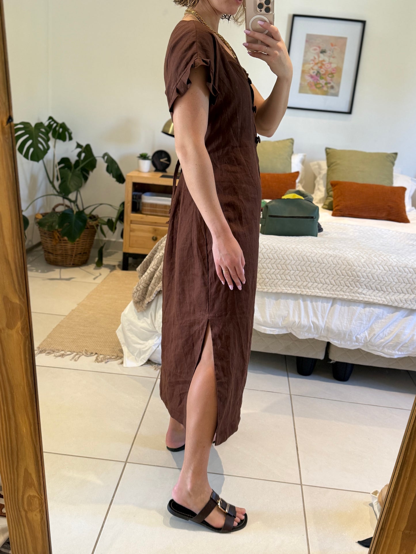 Adore Linen Button Dress