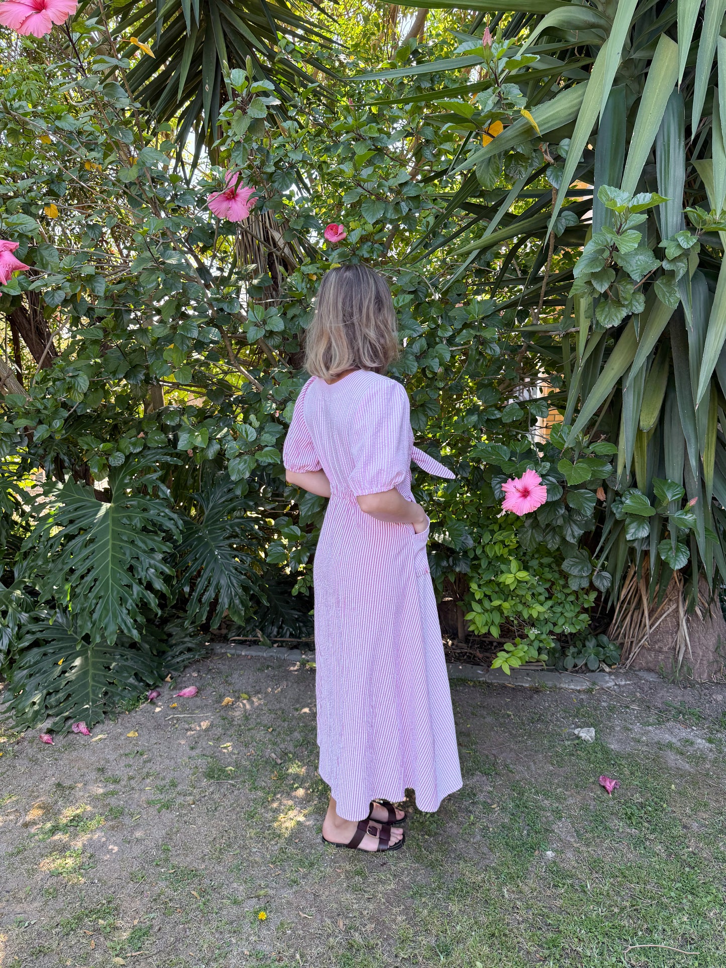 Adore Red & Pink Knot Dress