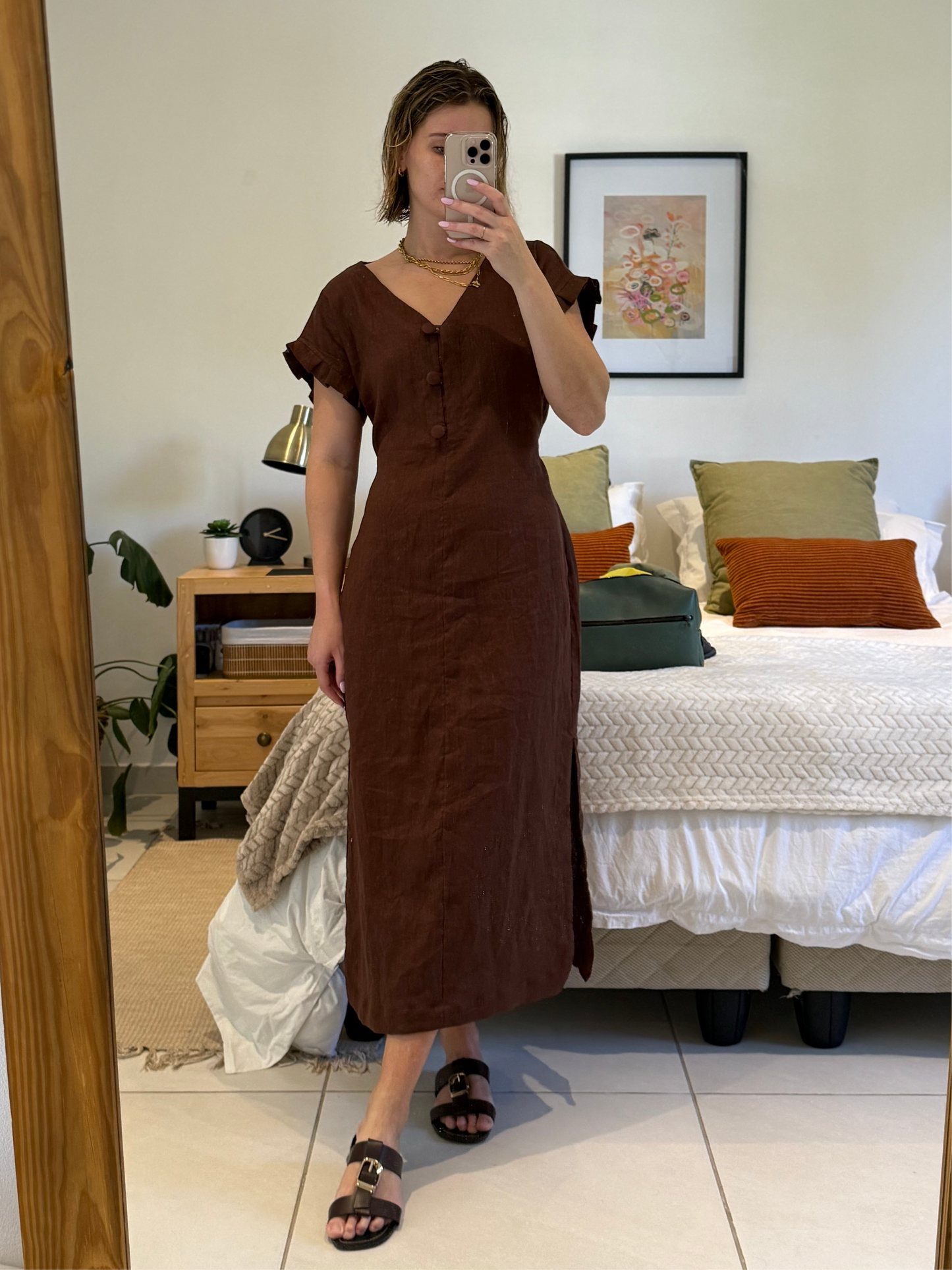 Adore Linen Button Dress