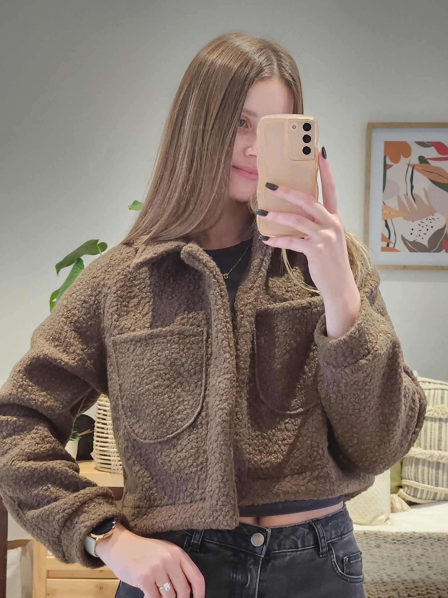 Adore Crop Teddy Jacket