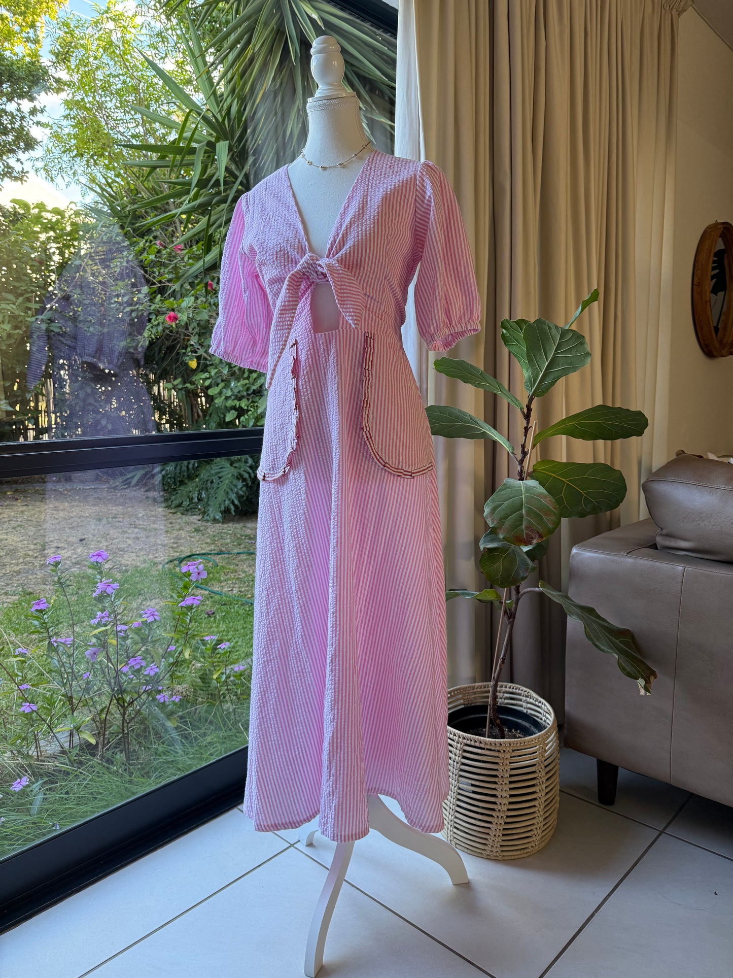 Adore Red & Pink Knot Dress