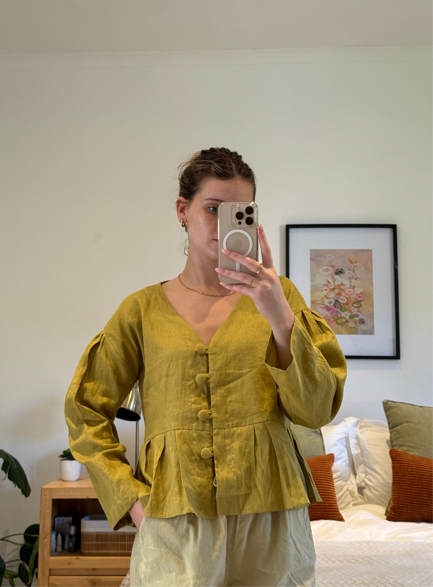 Adore Pleated Linen Blouse