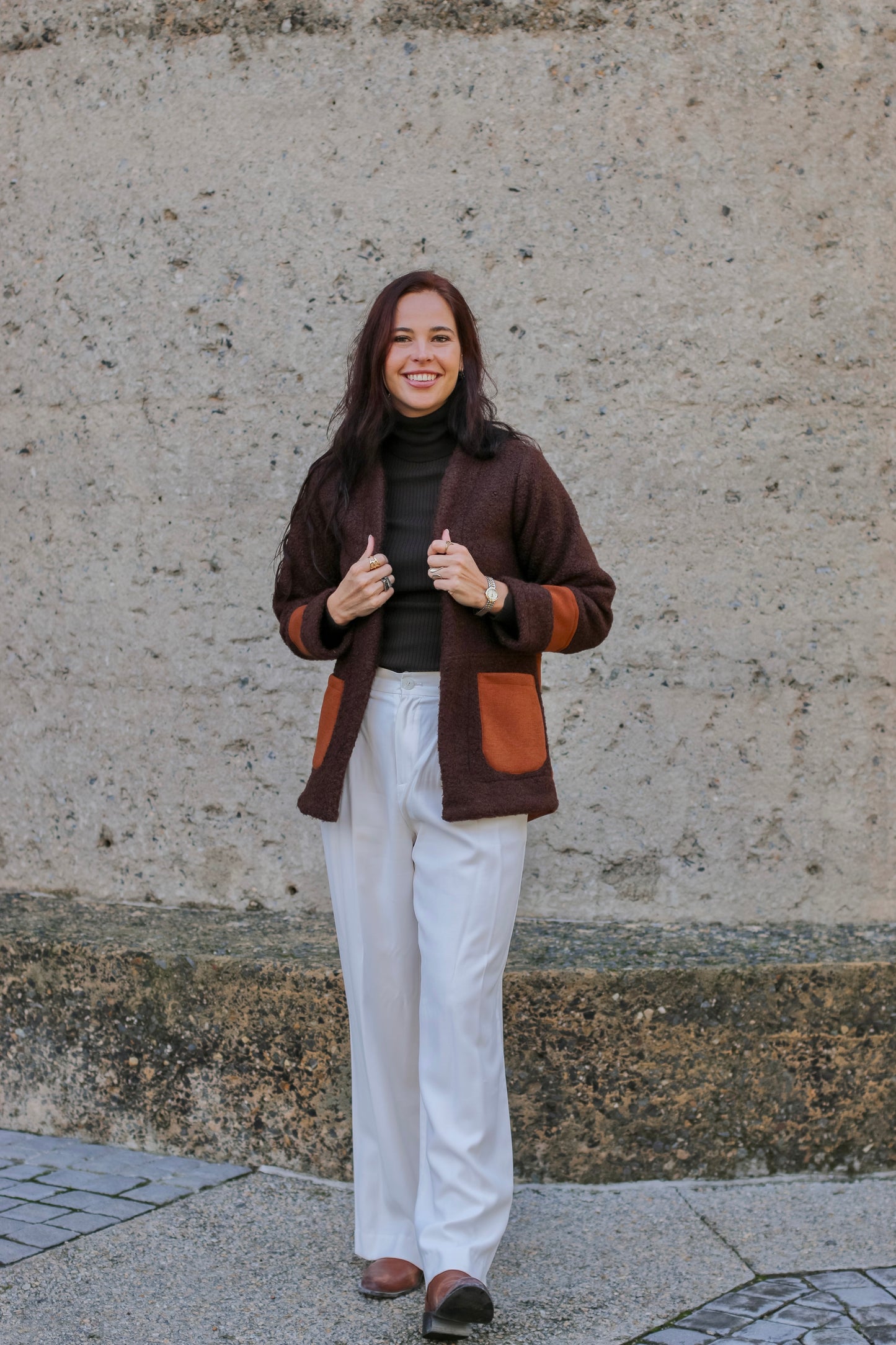 Adore Blazer - Dark Bown Teddy & Caramel (SMALL) - ONE OF A KIND