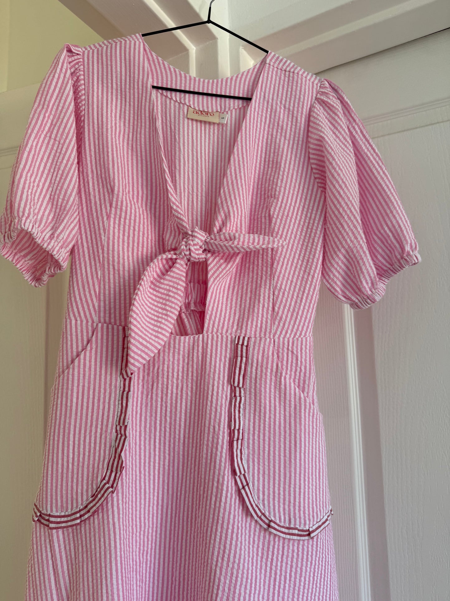 Adore Red & Pink Knot Dress