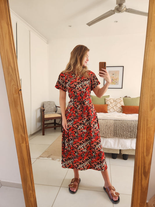 Red Floral Dress