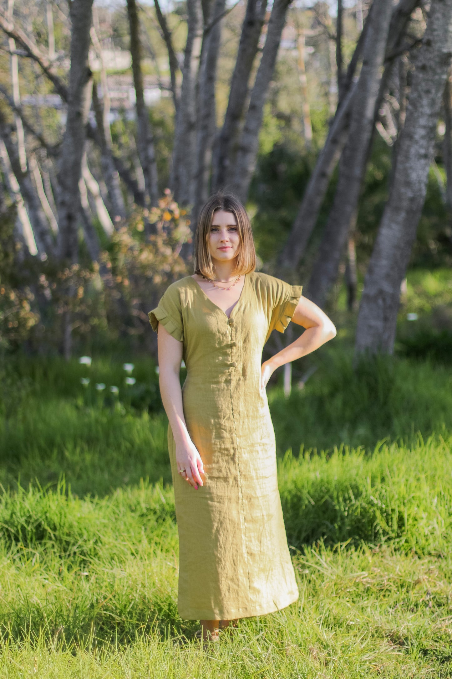 Adore Linen Button Dress