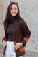 Adore Blazer - Dark Bown Teddy & Caramel (SMALL) - ONE OF A KIND