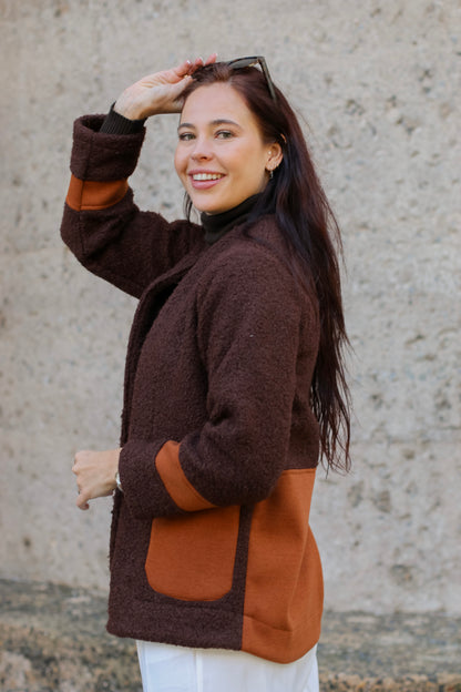 Adore Blazer - Dark Bown Teddy & Caramel (SMALL) - ONE OF A KIND