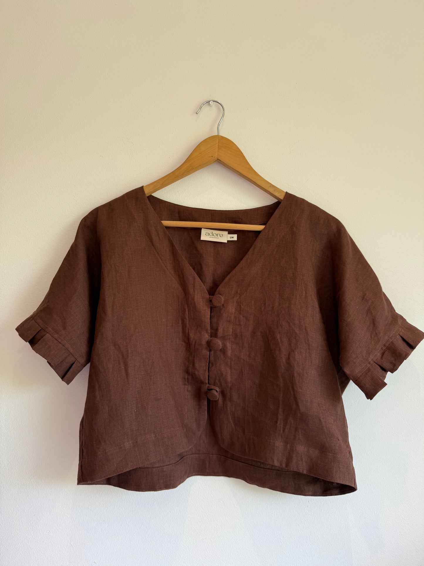 Adore Linen Crop Blouse