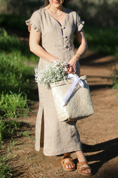 Adore Linen Button Dress