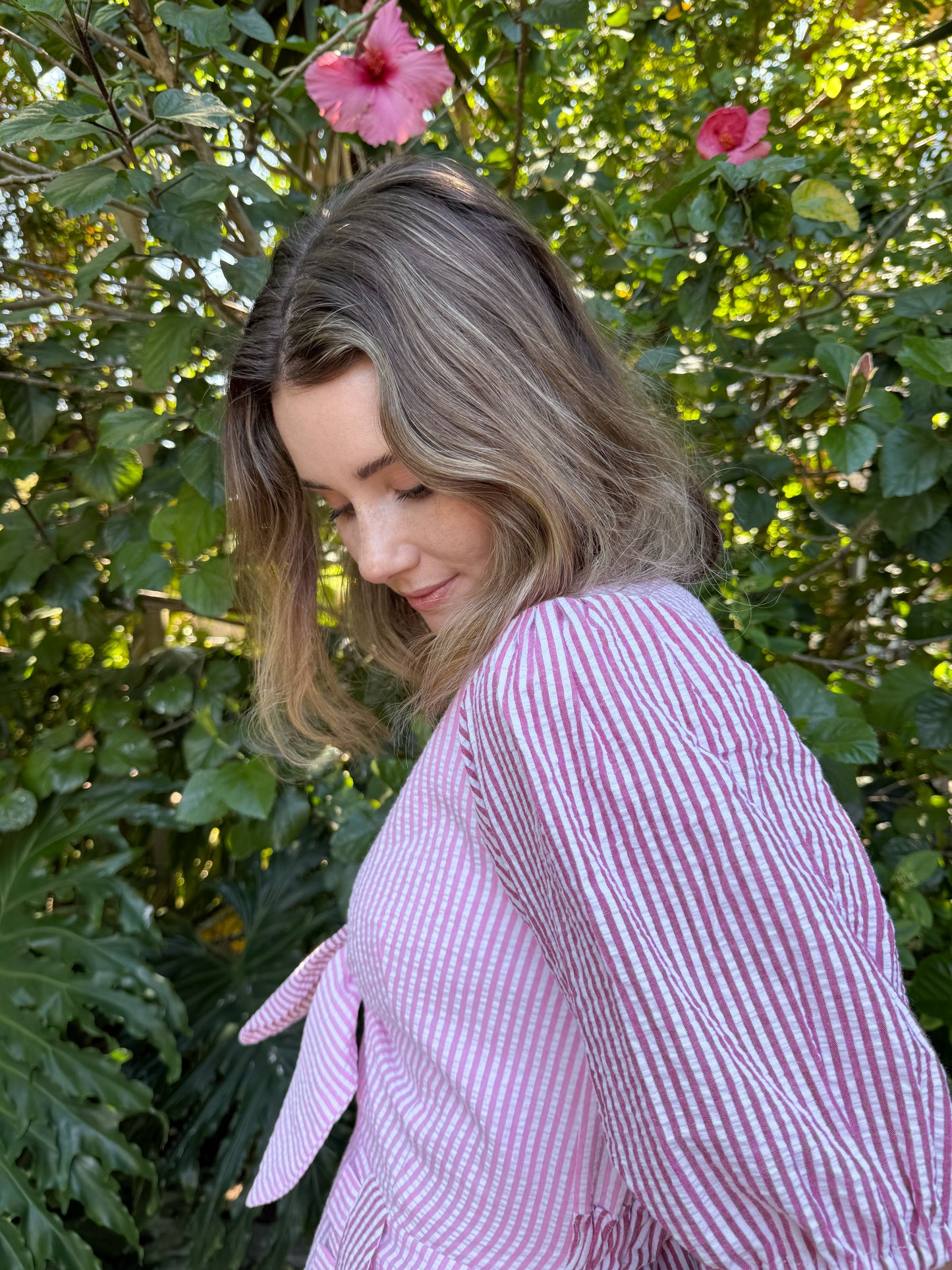Adore Red & Pink Knot Dress