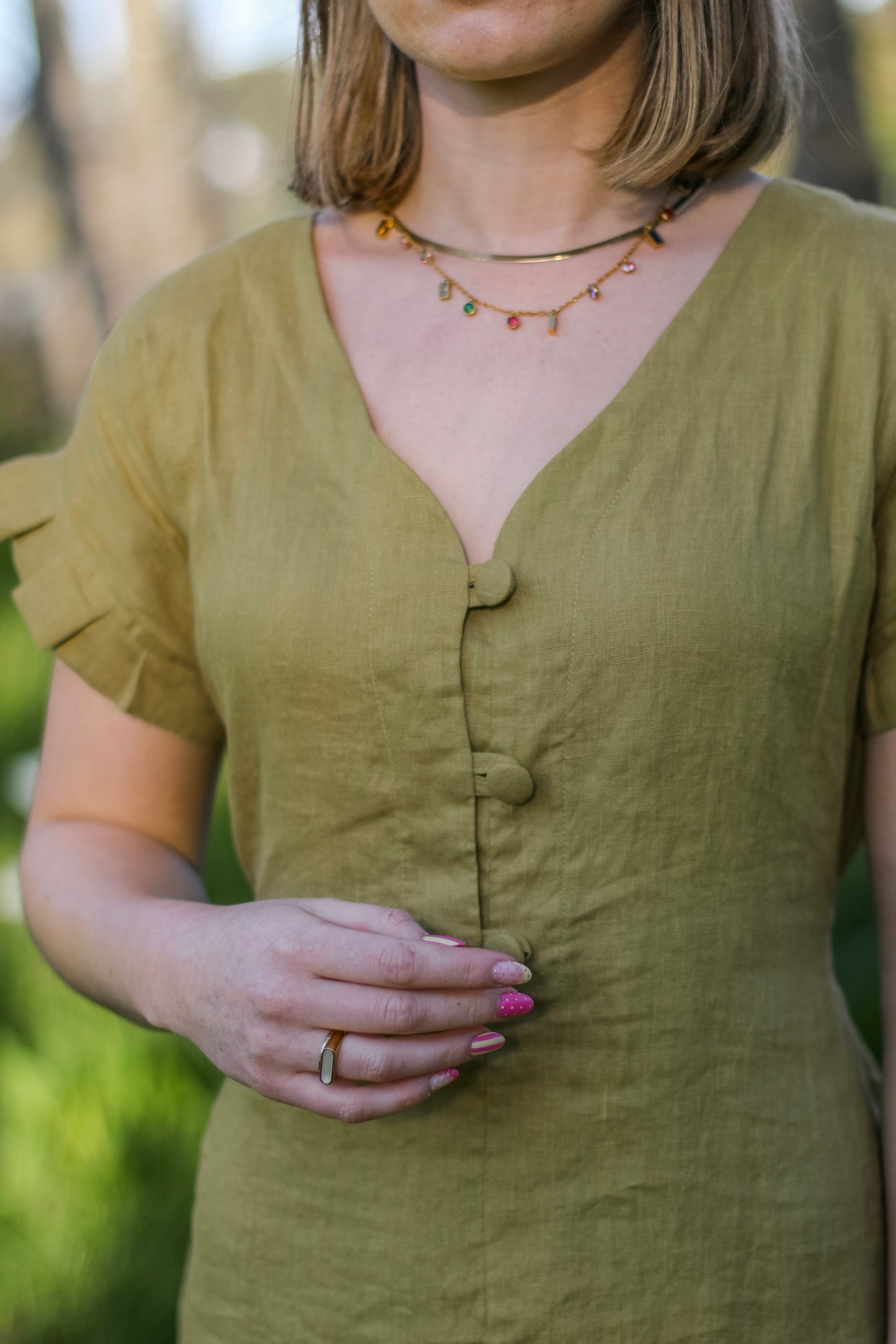 Adore Linen Button Dress