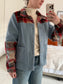 Adore Jacket With Collar - Sky Blue & Check (S/M) - ONE OF A KIND