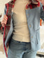 Adore Jacket With Collar - Sky Blue & Check (S/M) - ONE OF A KIND