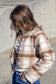 Beige & Brown Check - Crop Lined Jacket