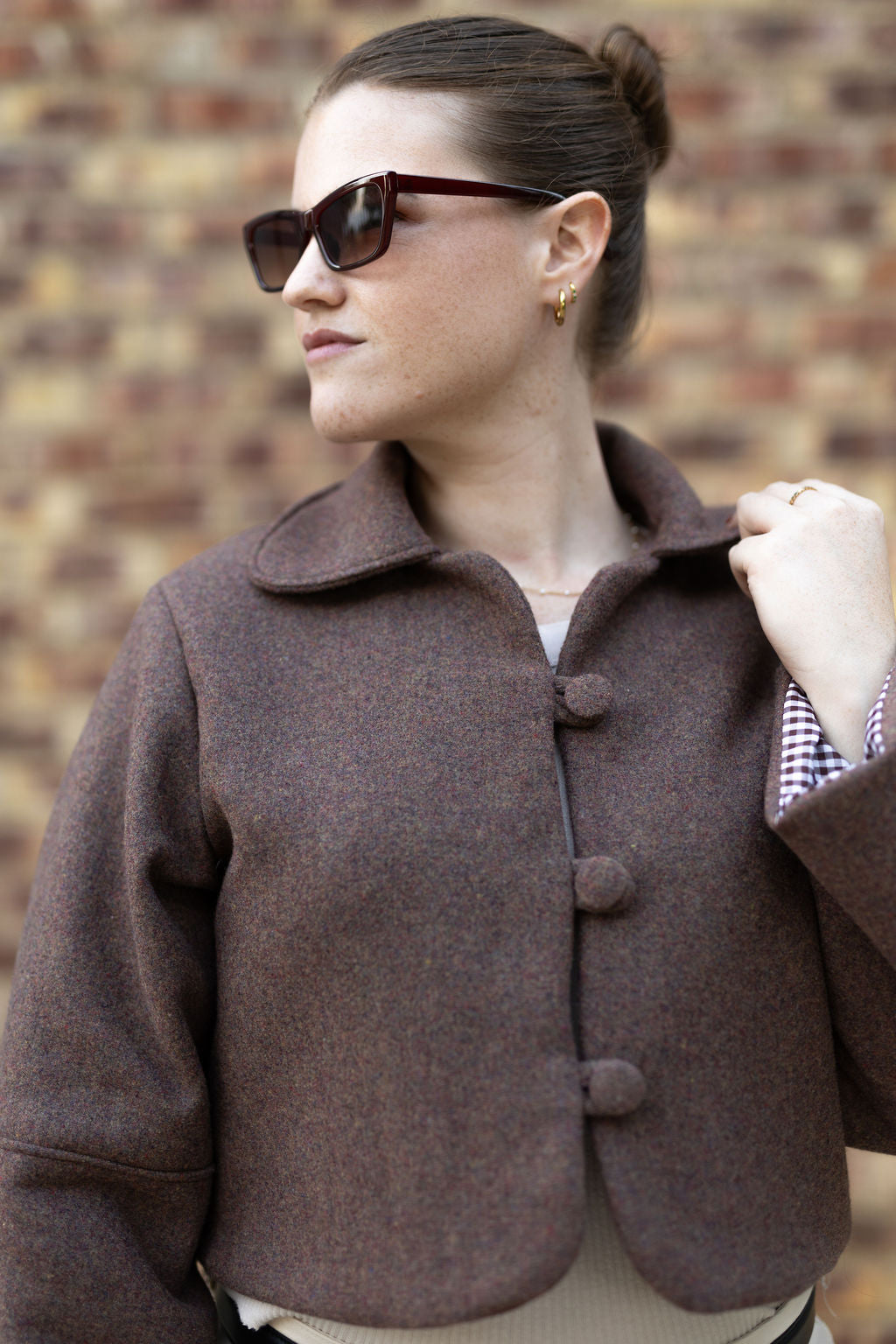 Rust Brown Crop Jacket (Lined)