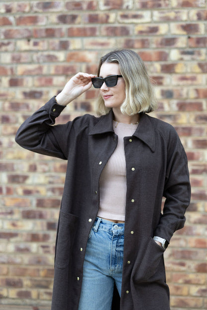 Chocolate Brown Raglan Coat