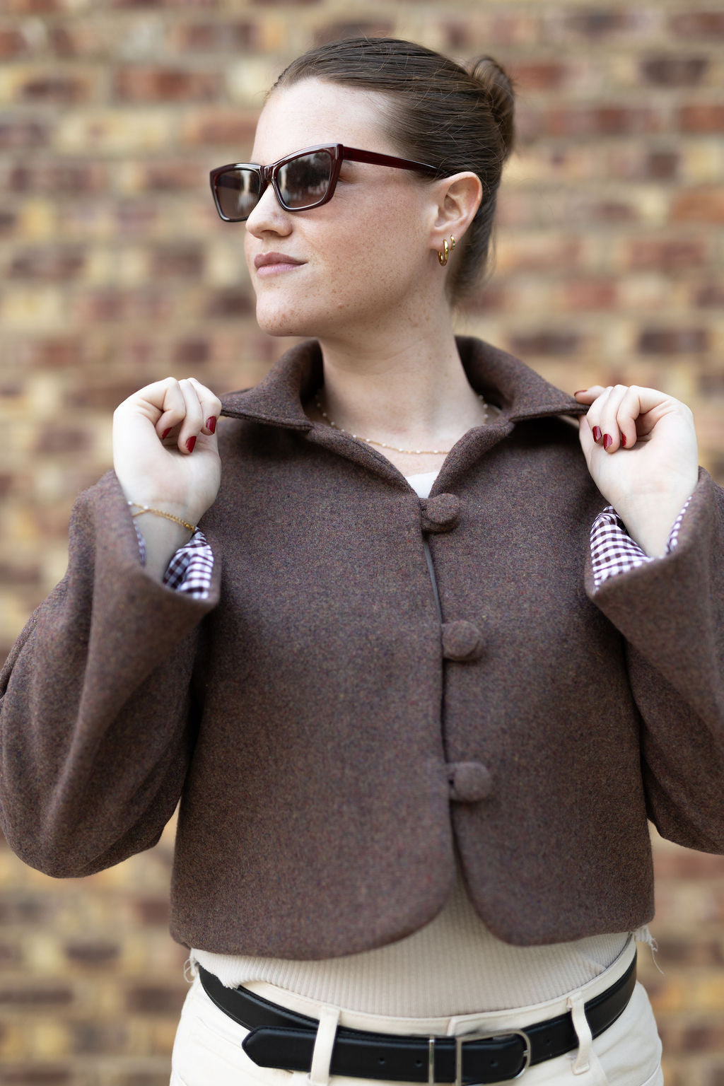Rust Brown Crop Jacket (Lined)