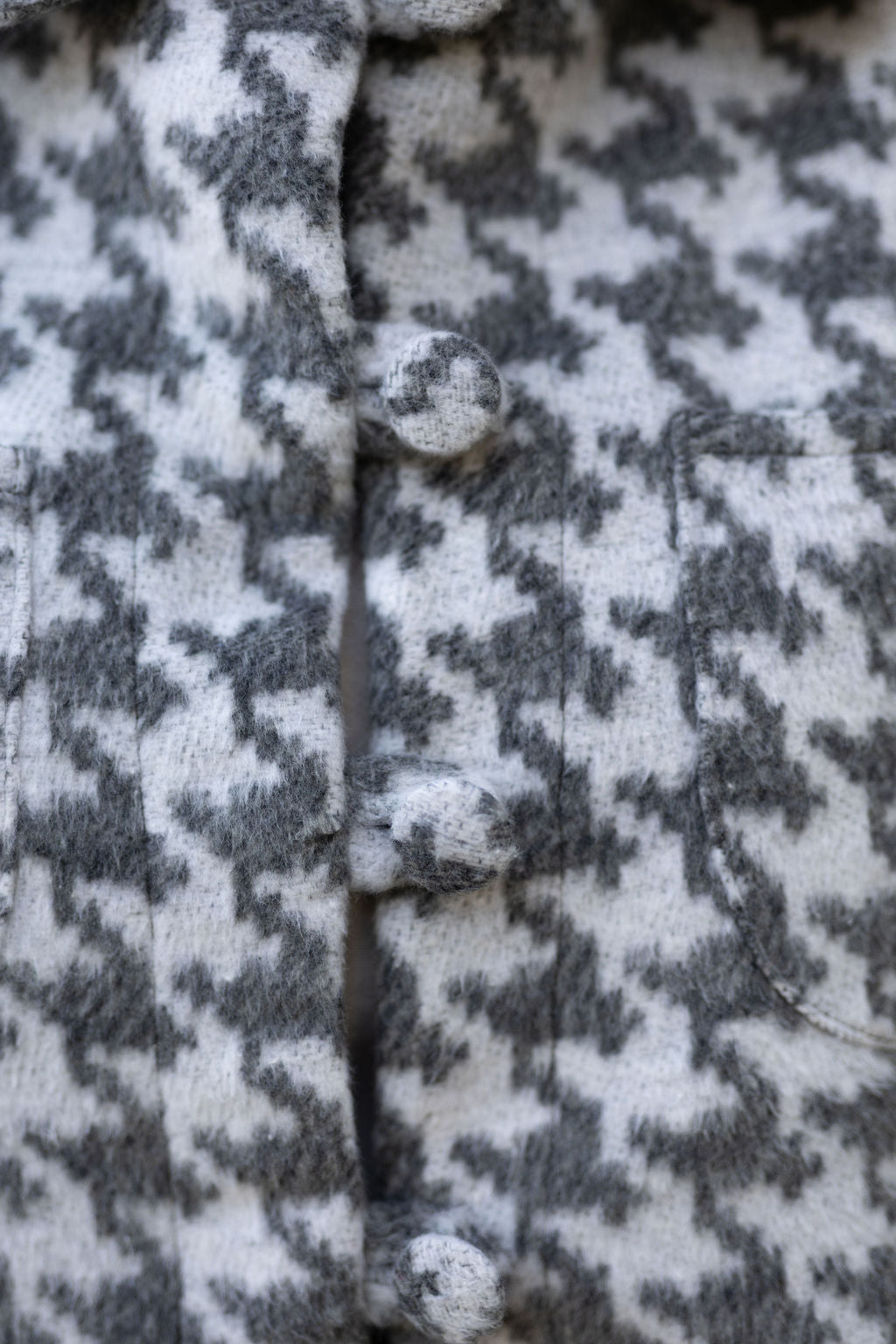 Grey Houndstooth Raglan Crop Jacket