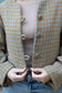 Golden Mustard & Light Grey Houndstooth Crop Jacket- 100% Wool (Lined)