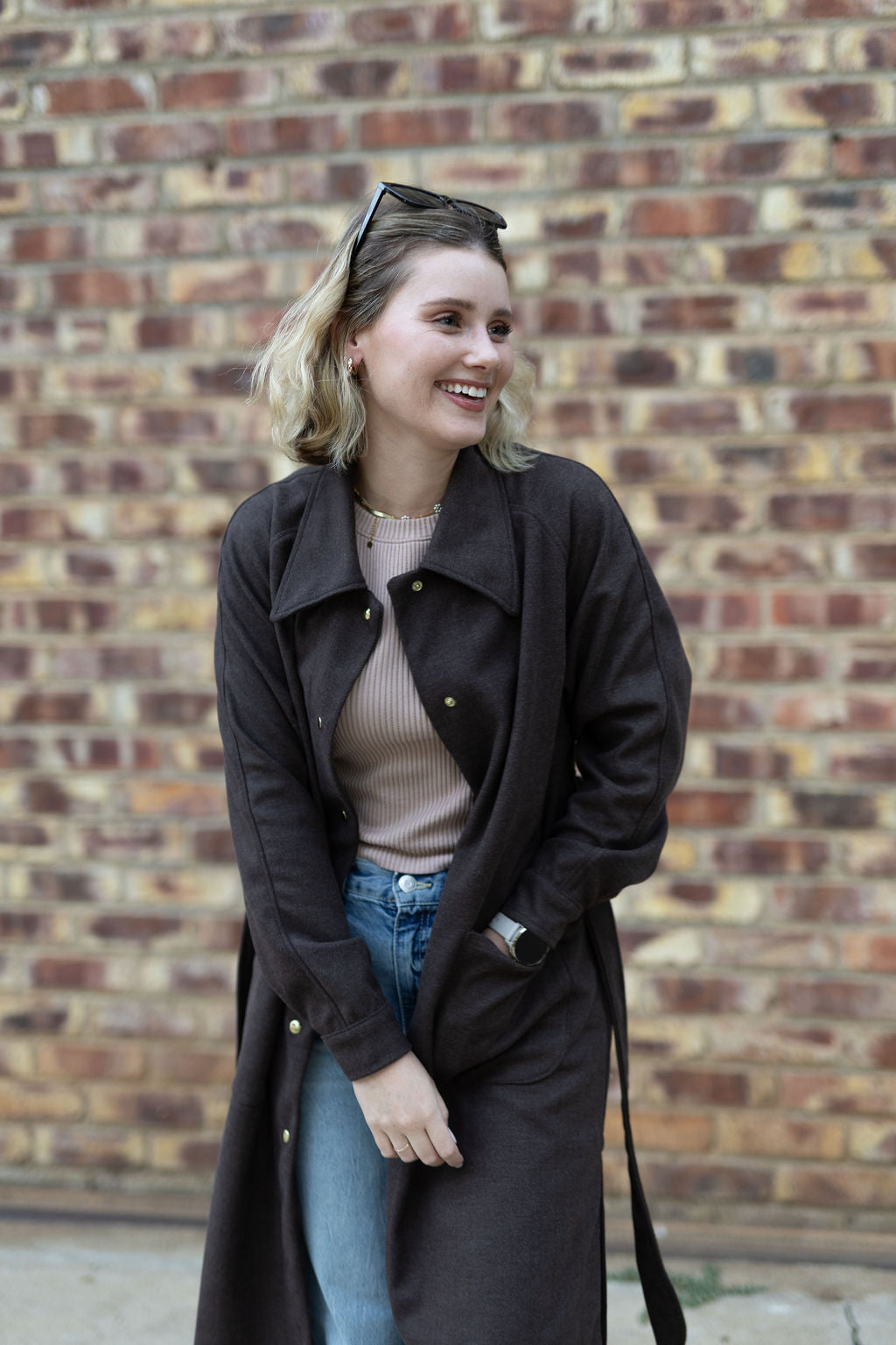 Chocolate Brown Raglan Coat