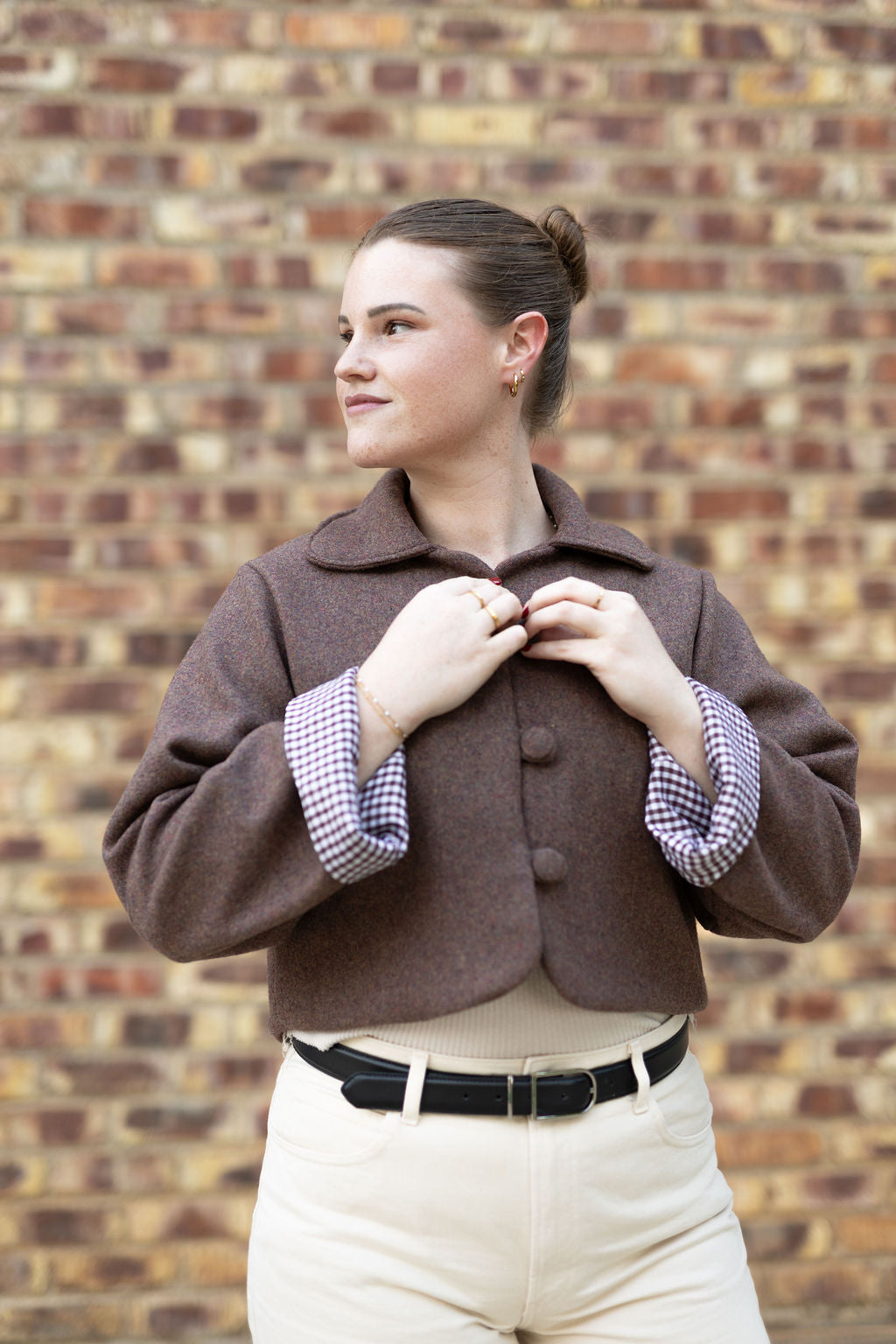 Rust Brown Crop Jacket (Lined)