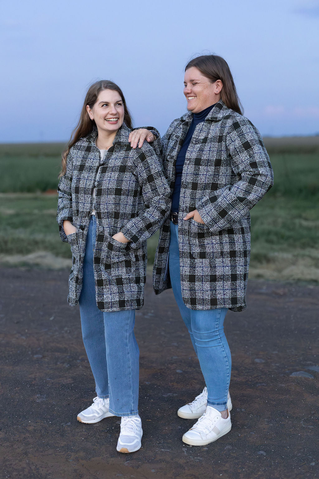 Olive & Blue Tweed Coat (Lined)