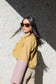 Mustard & Dusty Pink - Crop Lined Jacket