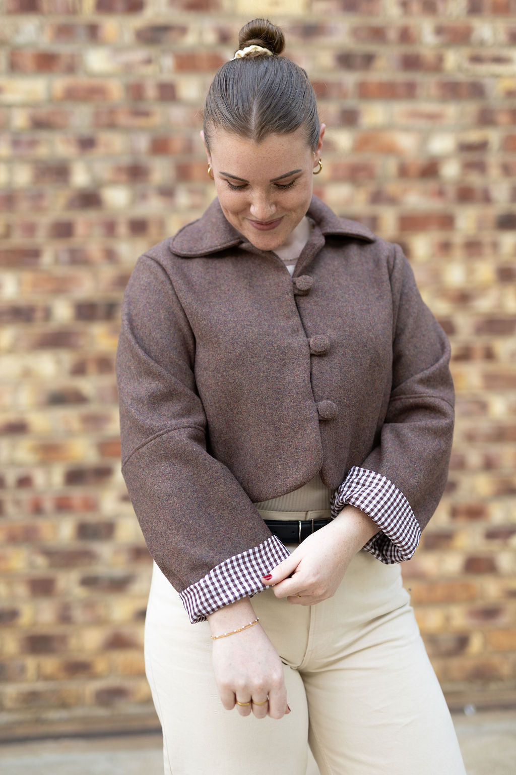 Rust Brown Crop Jacket (Lined)