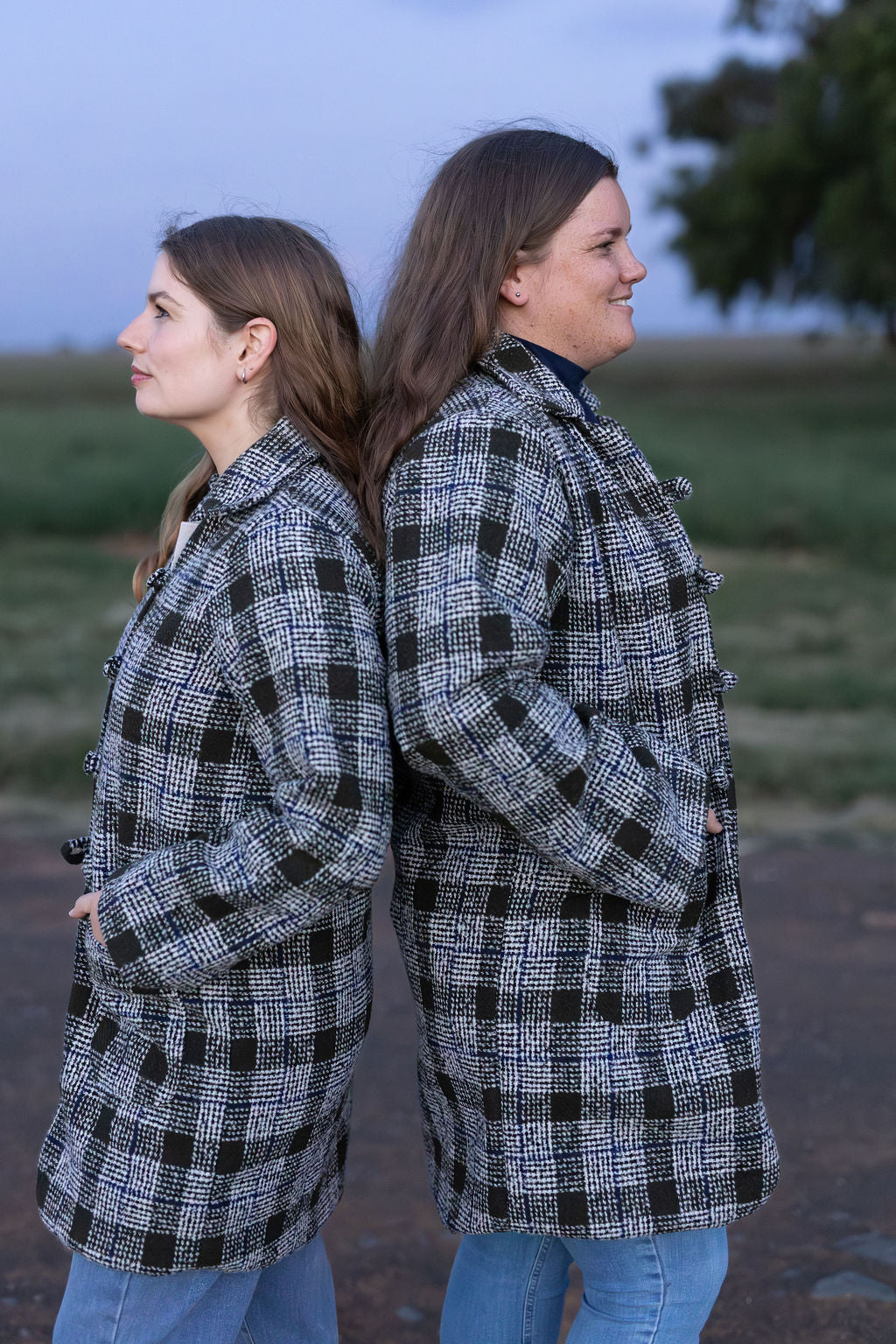 Olive & Blue Tweed Coat (Lined)