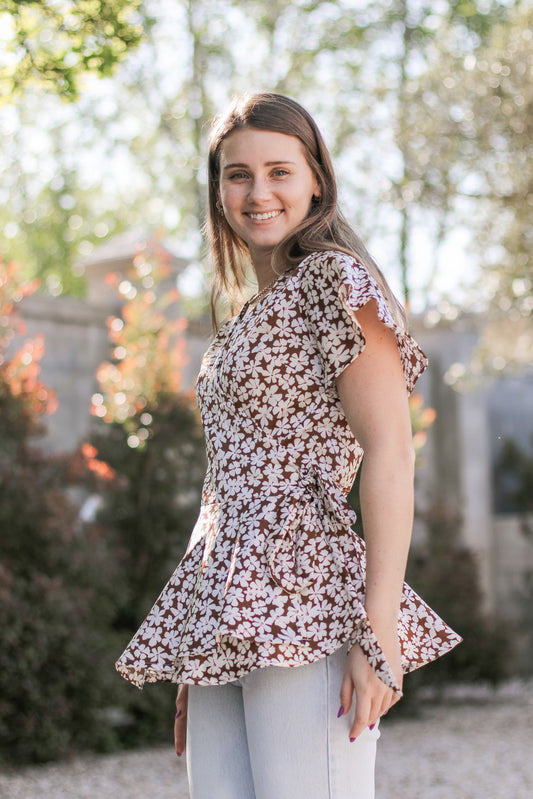 Floral Wrap Top